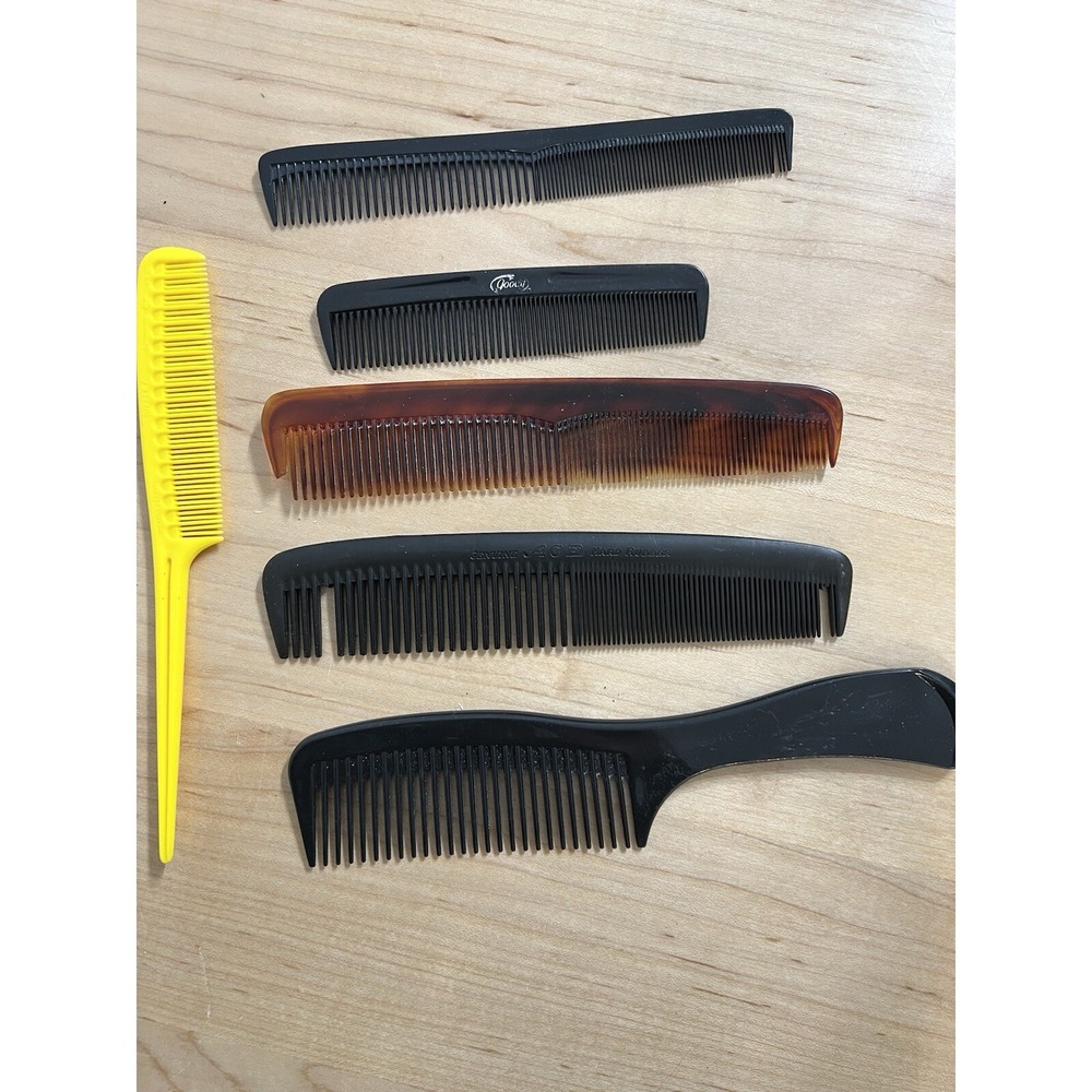 Vintage Hair Combs LOT of 6. Goody Ace Tupperware Rat tail  And More!